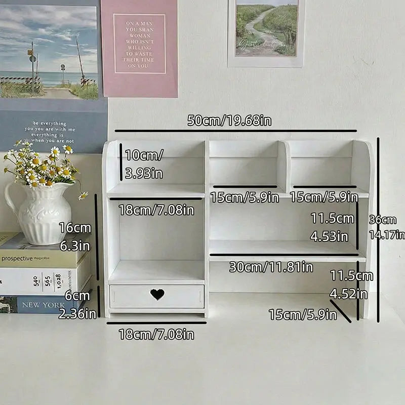Double-Layer Storage Rack, Desktop Organizer Shelf, Multi-Functional Desk & Makeup Supplies Holder, Multi Purpose Organizers, Desk Accessories for Home and Office Use