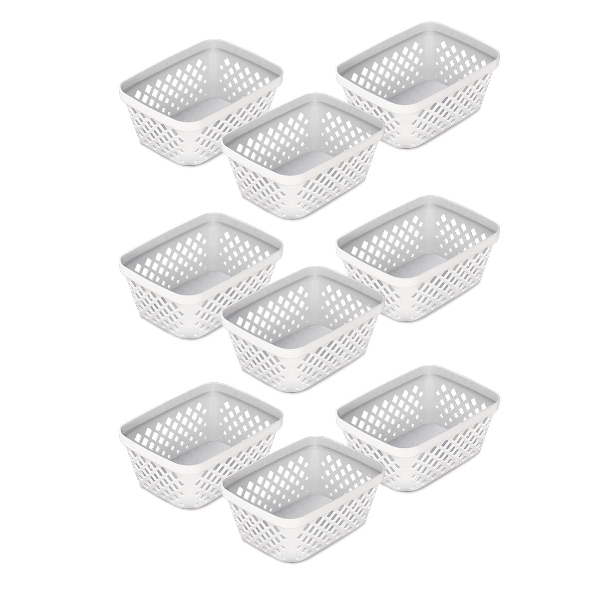 Glad Plastic Storage Basket Set - Multipurpose Drawer Trays, Kitchen Pantry Containers, and Bathroom Bins - 3 Pack Large Organizers, Grey