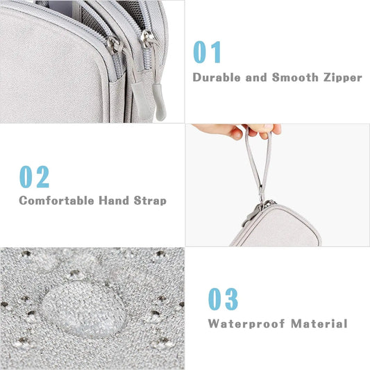 Travel Cable Accessories Bag Pouch,Portable Waterproof Storage Bag Electronic Organizer Case for Cable, Mouse,USB Cable,Power Bank,Cord, Charger, Phone, Earphone,Essentials