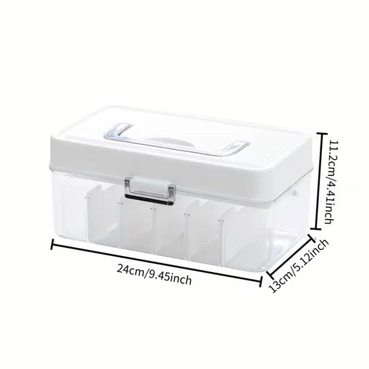 2pc Data Cable Organizer Box, Large Capacity Compact Desktop Storage, Detachable Compartments, Durable, Ideal for Chargers, Cables, Power Banks