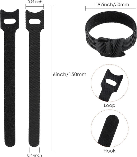 MVYC 120PCS 6 Inch Cable Ties Reusable Multi-Purpose Wire Ties Cord Organizer Adjustable Cable Management 5 Colors
