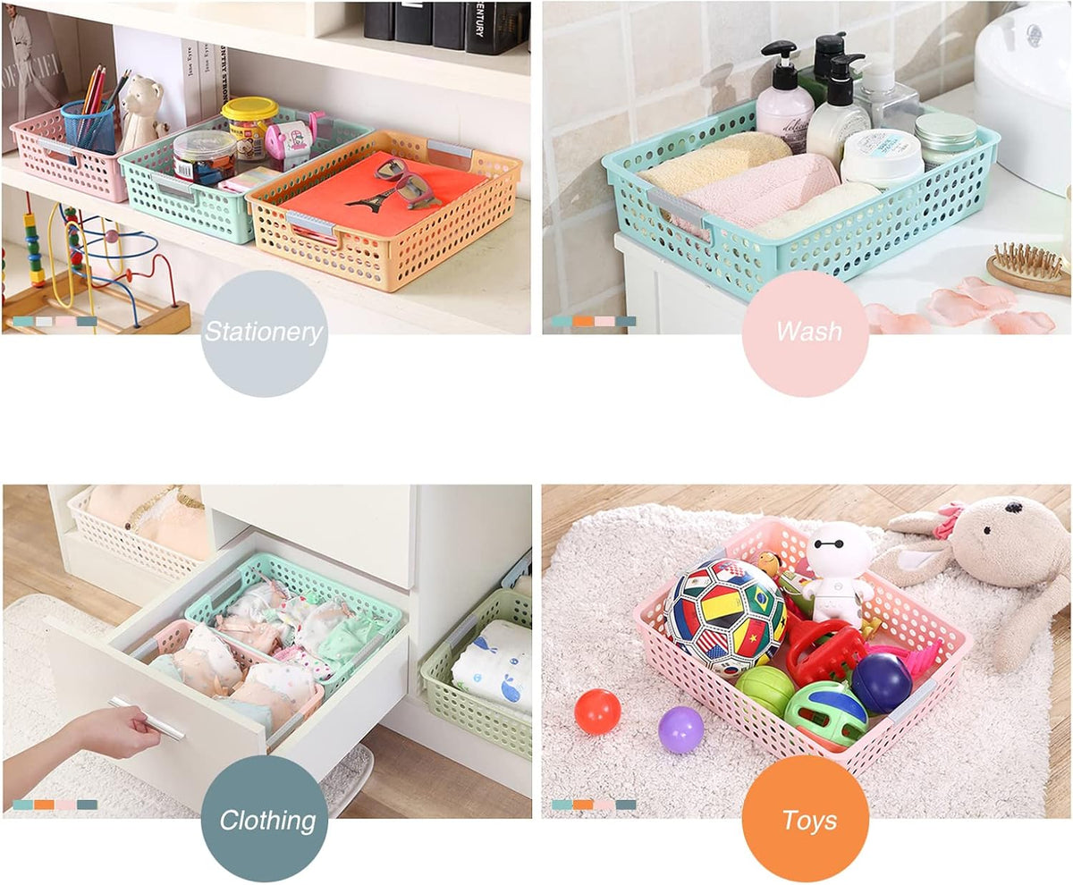 Turn in Trays Classroom, 4Pcs Paper Trays for Classroom, Book Baskets for Library, Drawers, Office, Home