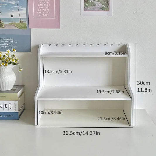Double-Layer Storage Rack, Desktop Organizer Shelf, Multi-Functional Desk & Makeup Supplies Holder, Multi Purpose Organizers, Desk Accessories for Home and Office Use