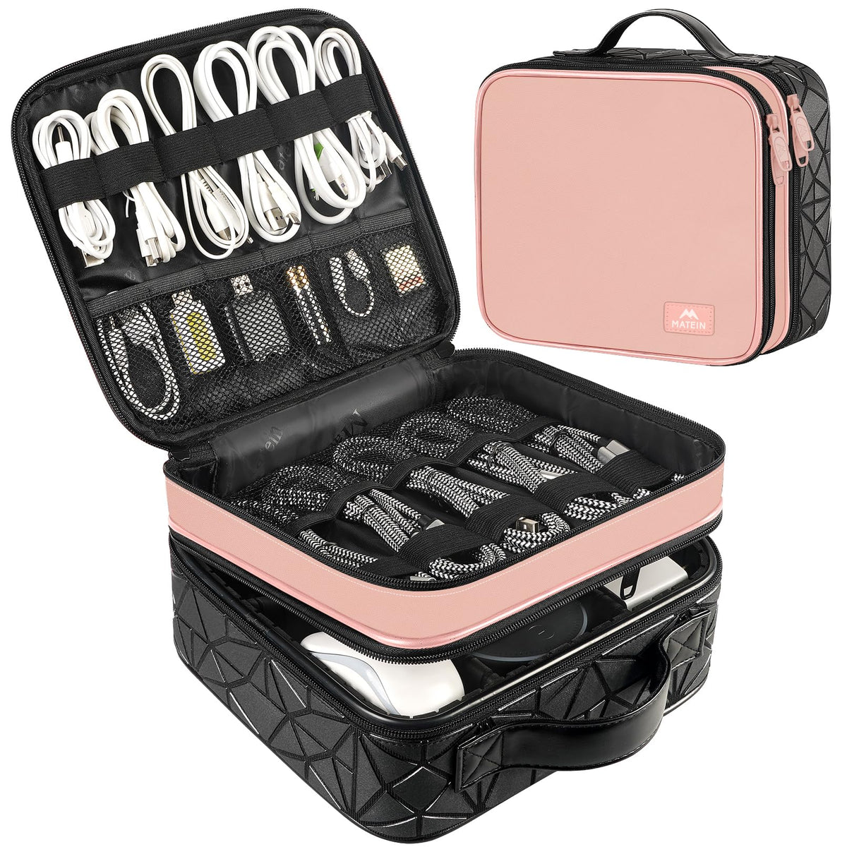 MATEIN Cord Organizer Case with Adjustable Divider, Large DJ Cable File Bag