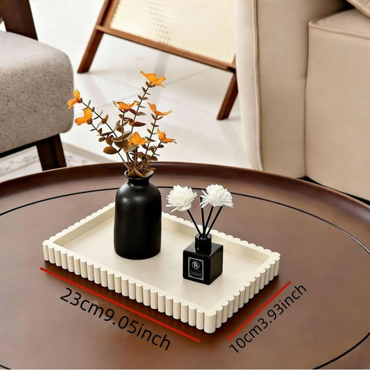 Square Storage Tray Bathroom Organizer for Bathroom Organization, Kitchen, Living Room, Vanity, Key, Cosmetics, Ring Holder, Decorative Edge Design, Bathroom Organizer Supplies