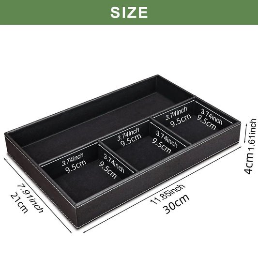 Faux Leather Storage Tray, Stackable Jewelry Drawer Organizer, Bedside Table Organiser, Edc Storage Tray, Versatile Organizer
