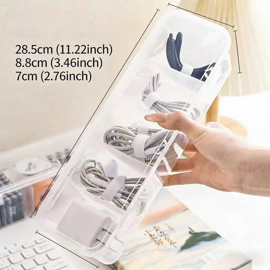 Data cable Storage box Power supply Charging cable Mobile phone charger Household finishing artifact Desktop cable box Winding device Plastic Organizer Bins