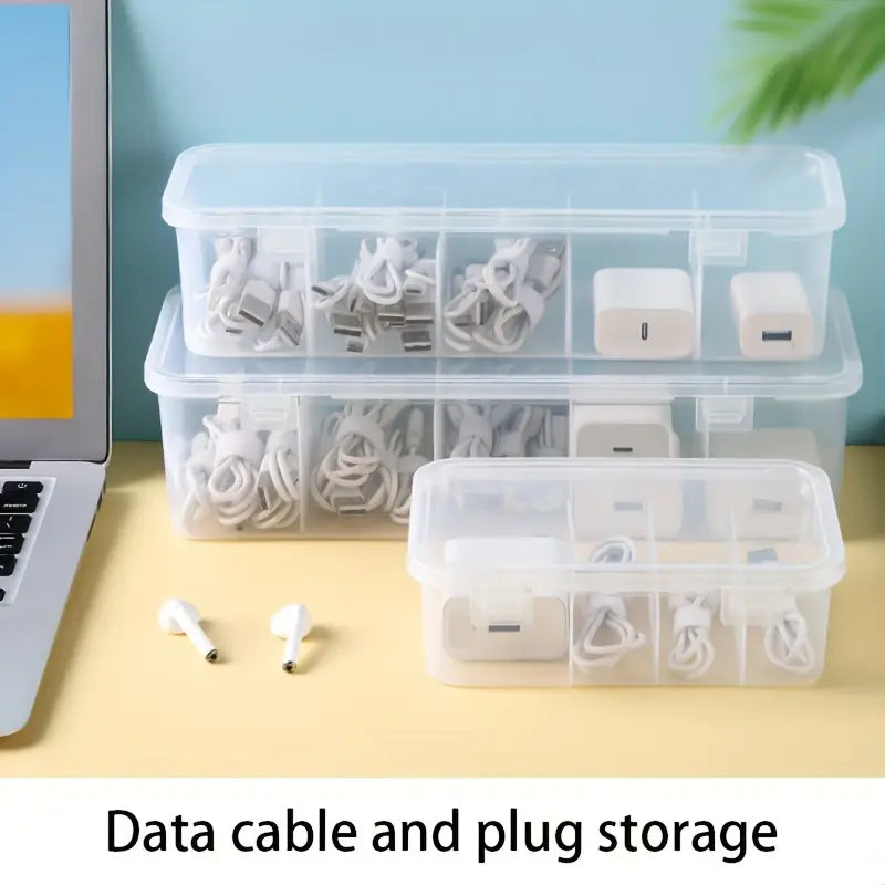 Multifunctional Cable Organizer Box Set, Durable Plastic Cable Management Storage Solution for Home & Office Use, Ideal for Organizing Various Items