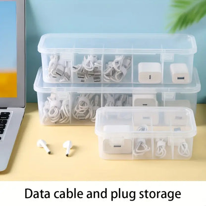 Multifunctional Cable Organizer Box Set, Durable Plastic Cable Management Storage Solution for Home & Office Use, Ideal for Organizing Various Items
