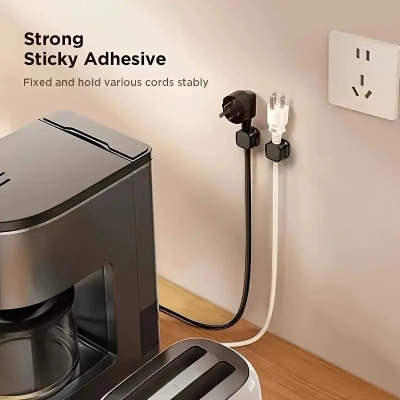 6-Pack Adhesive Spring Clip Set - Cord Storage Organizer for Desk Cable Management, Phone Charger Wire Keeper (Office Use), Adhesive Clips