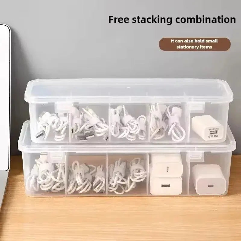 Multifunctional Cable Organizer Box Set, Durable Plastic Cable Management Storage Solution for Home & Office Use, Ideal for Organizing Various Items