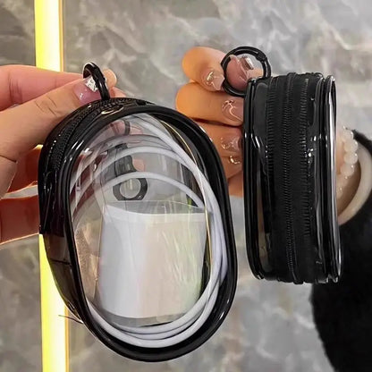 PVC Plastic Waterproof Cable Management Pouch with Hanging Hook - Compact Portable Organizer for Phone Cables, Chargers, Daily Essentials, Ideal for Business Trips, Daily Carry