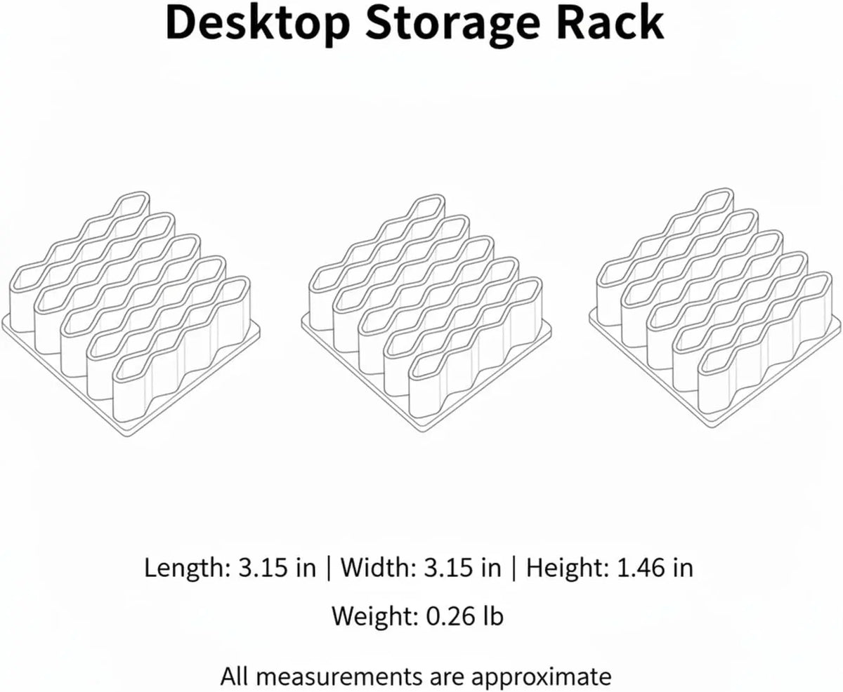 Desktop Storage Rack, Compact Plastic Shelf for Desk Organization, Space-Saving Vertical Stand for Office Supplies and Vanity Items, 3.1 x 3.1 x 1.5 Inches (1 PC)