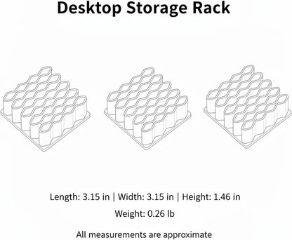 Desktop Storage Rack, Compact Plastic Shelf for Desk Organization, Space-Saving Vertical Stand for Office Supplies and Vanity Items, 3.1 x 3.1 x 1.5 Inches (1 PC)