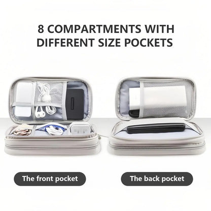 Travel Cable Accessories Bag Pouch,Portable Waterproof Storage Bag Electronic Organizer Case for Cable, Mouse,USB Cable,Power Bank,Cord, Charger, Phone, Earphone,Essentials