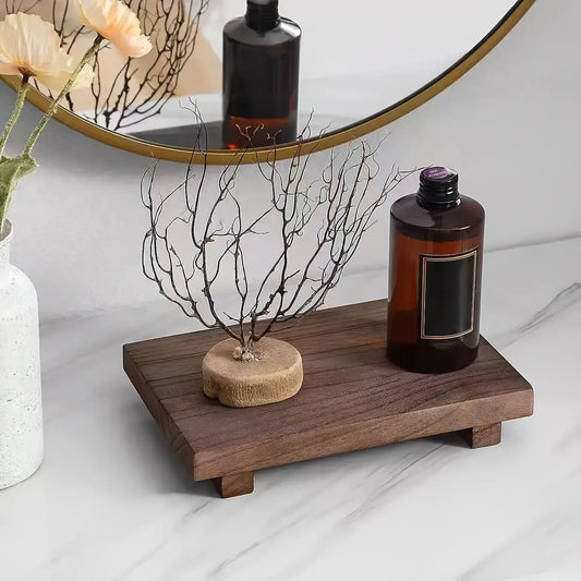 Wooden Vanity Tray, Home Display Tray, Storage Tray, Bathroom Organizer, Rack, Bathroom Accessories Organizer, Restroom Organizer