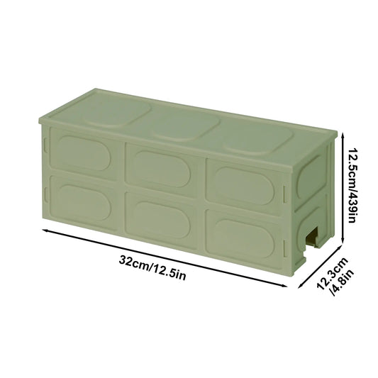 2 Pack PP Cable Management Box for Office & Home Organization with Openable Lid & Cable Entry Slots Green Christmas Decor
