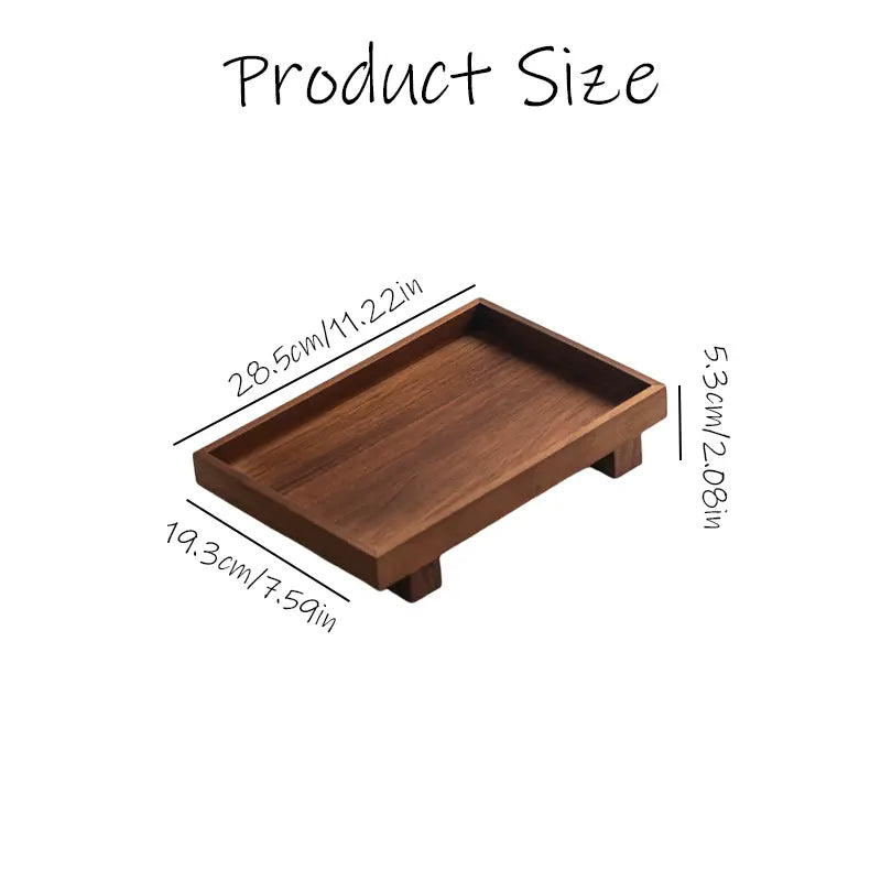 Handmade Solid Acacia Wood Vanity Tray - Handmade Detail, Rustic Grain Look, Solid Wood Travel Tidy, Durable Modern Home Decor Bathroom Gadget for Shampoo, Cosmetics, Travel Toiletries (Home Use)