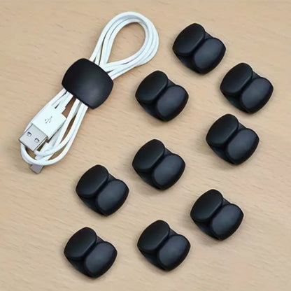 10-Pack Multi-Functional Cable Organizers, Durable Plastic Anti-Tangle Storage Solution, Ideal for Charging Cables and Earphone Wires