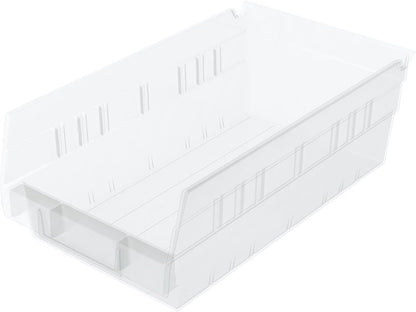 Akro-Mils 30130 Heavy Duty Plastic Shelf Bins, 12"x 6.5"x 4", Red, 12-Pk