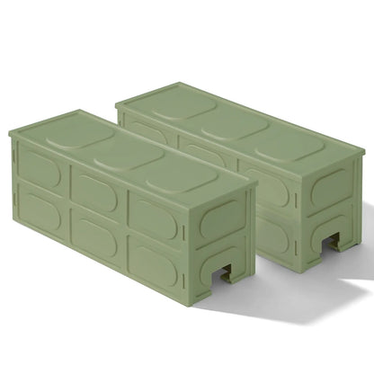 2 Pack PP Cable Management Box for Office & Home Organization with Openable Lid & Cable Entry Slots Green Christmas Decor
