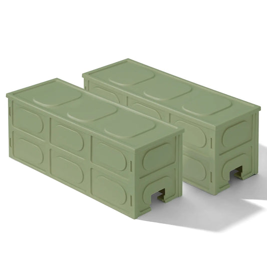 2 Pack PP Cable Management Box for Office & Home Organization with Openable Lid & Cable Entry Slots Green Christmas Decor