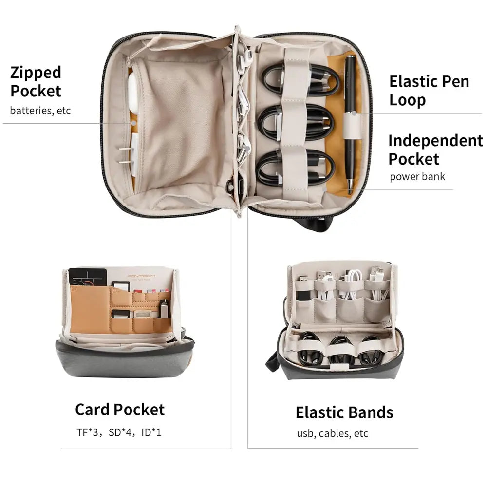 PGYTECH Mini Tech Organizer Pouch - Waterproof, Durable, Lightweight Portable Storage Bag for Camera Flash, Cables, Phone Batteries, SD Cards, Camera Accessories, Space Saving Bag (TikTok Shop Back to School)