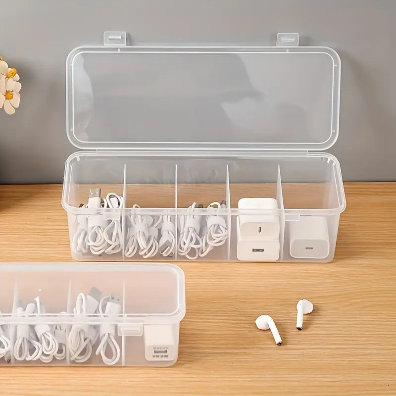 Multifunctional Cable Organizer Box Set, Durable Plastic Cable Management Storage Solution for Home & Office Use, Ideal for Organizing Various Items