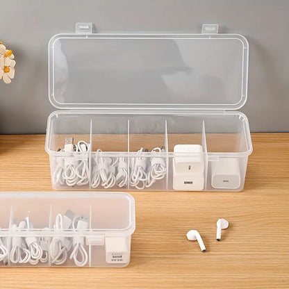 Multifunctional Cable Organizer Box Set, Durable Plastic Cable Management Storage Solution for Home & Office Use, Ideal for Organizing Various Items
