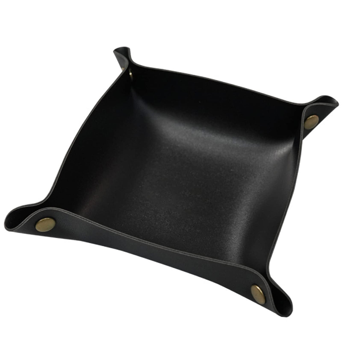 Leather Valet Tray, Small Catchall Tray, Desktop Storage Organizer, EDC Dump Tray for Key, Phone, Jewelry, Wallet, Coin, Watch (Khaki-S)