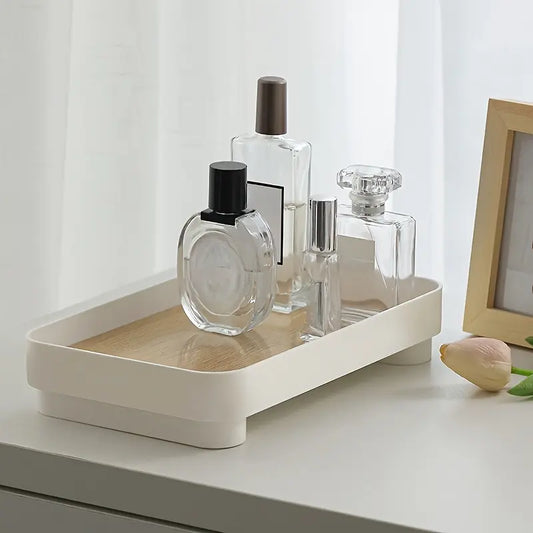 Wooden Desktop Storage Tray Perfume Aromatherapy Dressing Table Cosmetics Storage Box Multi-Function Porch Clutter Key Storage Desktop Storage Organizer