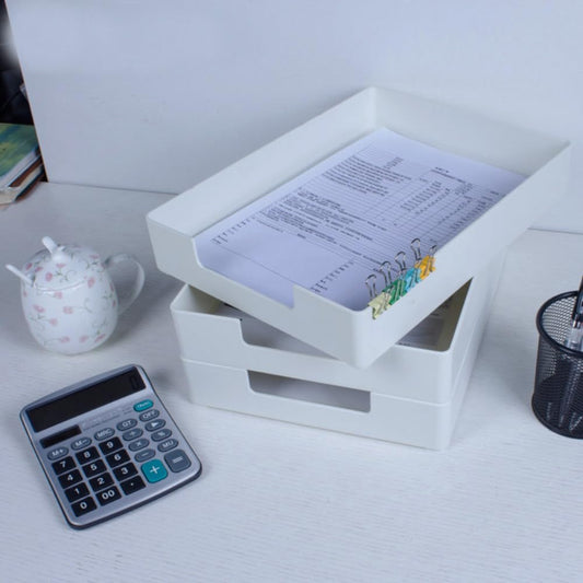 Letter-Size Tray, Desk Drawer Organizer for A4 Paper, Off-White