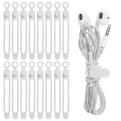 24Pcs Silicone Cable Ties, Cord Organizer Cable Management-Multi