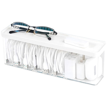 Charger Cable Cord Storage Organizer Box - Easy Storage Without Cable Ties