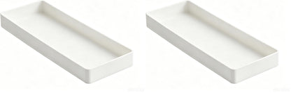 Amazon Basics Rectangular Plastic Desk Organizer, Half Accessory Tray for Office Supplies and Workspace Organization, 9.4" x 3.3" x 1", White