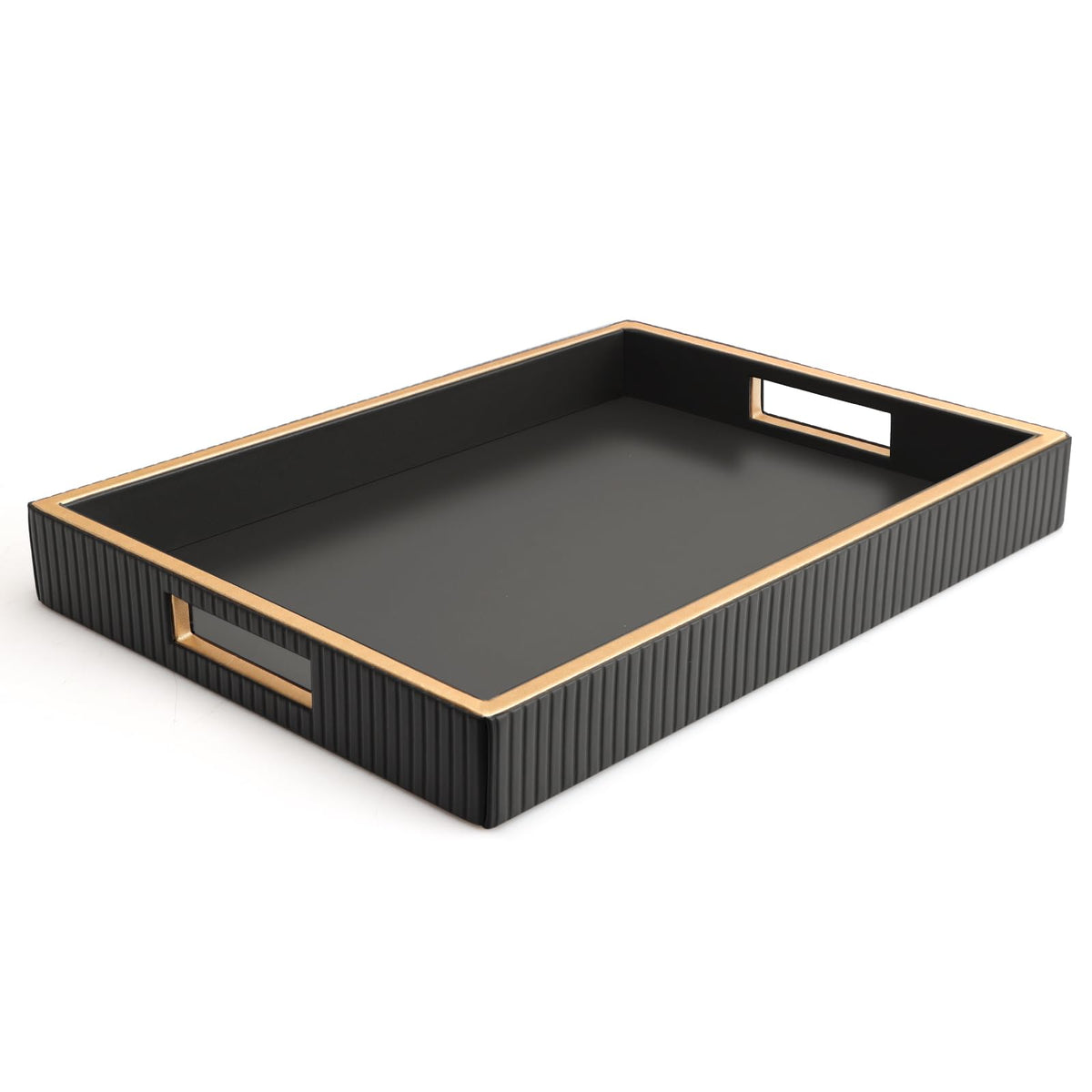 SANZIE Leather Tray Desktop Storage Organizer, Rectangle Valet Tray, Green