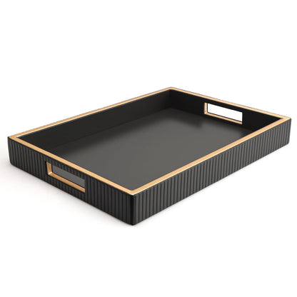 SANZIE Leather Tray Desktop Storage Organizer, Rectangle Valet Tray, Green