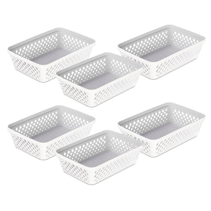 Glad Plastic Storage Basket Set - Multipurpose Drawer Trays, Kitchen Pantry Containers, and Bathroom Bins - 3 Pack Large Organizers, Grey