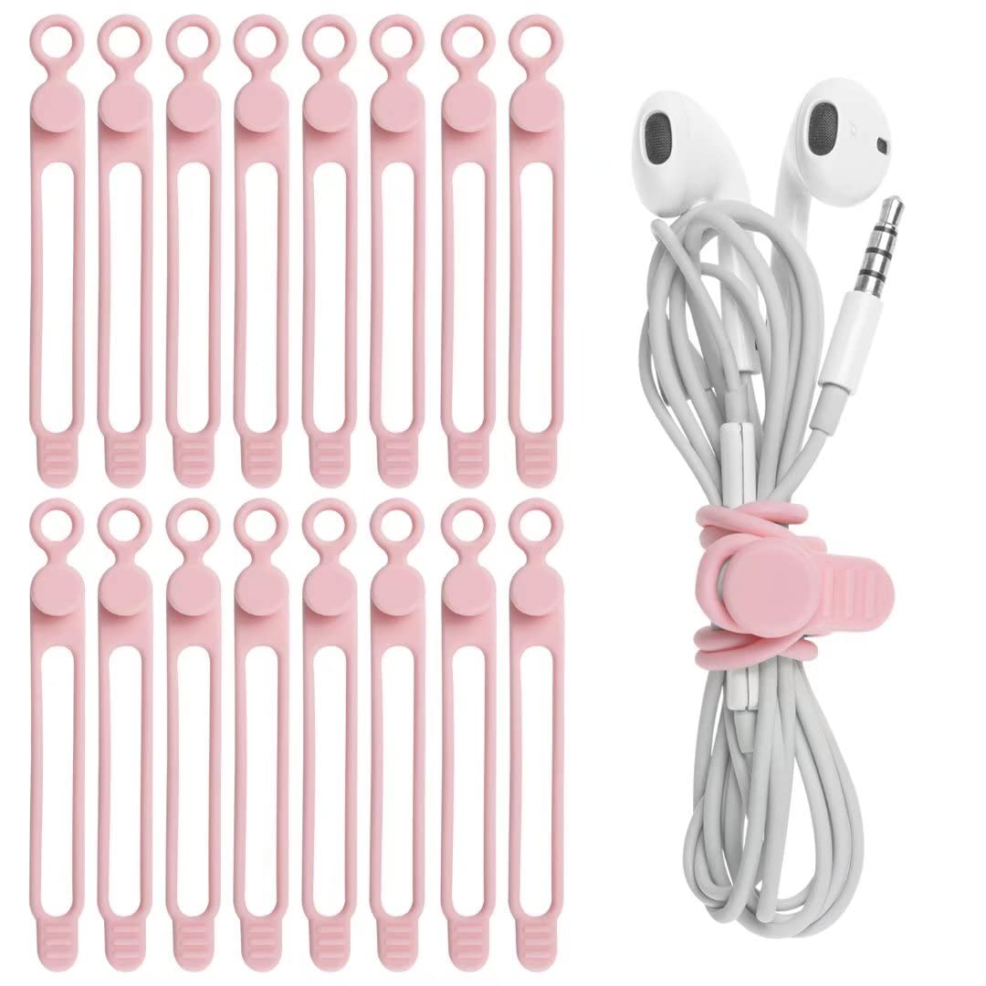 24Pcs Silicone Cable Ties, Cord Organizer Cable Management-Multi