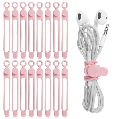24Pcs Silicone Cable Ties, Cord Organizer Cable Management-Multi