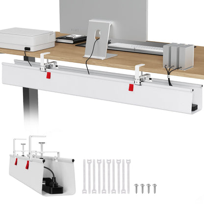 Univivi No Drill Under Desk Cable Management Tray, 36 inch Cable Management