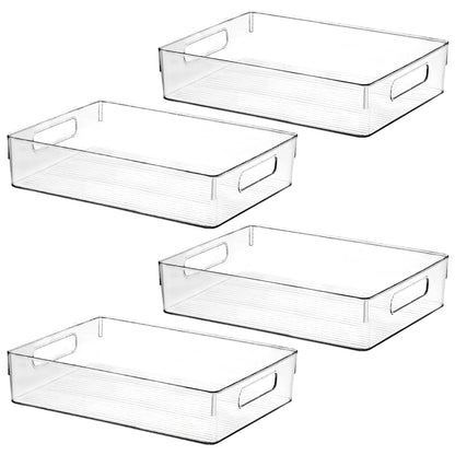 Clear Plastic Storage Bins, Pantry Organizers and Storage, Kitchen Organization and Storage Containers Bins for Organizing, Fridge, Freezer, Bathroom, Pantries, Medicine Cabinet Organizer Bin