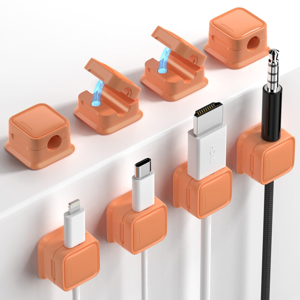 9 Pack Cord Organizer Magnetic Cable Clips Adhesive Wire Management 1s Lock