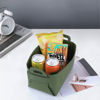 KINIVA Gift Baskets for Present-Valet Tray Organizer - Leather Dresser Organizer Box for Men and Women - Jewelry Accessories Catchall Vanity Tray for Table Desk Top (Green)