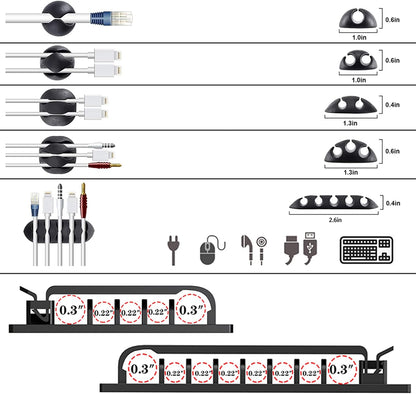 N NOROCME 192 PCS Cable Management Kit 4 Wire Organizer Sleeve