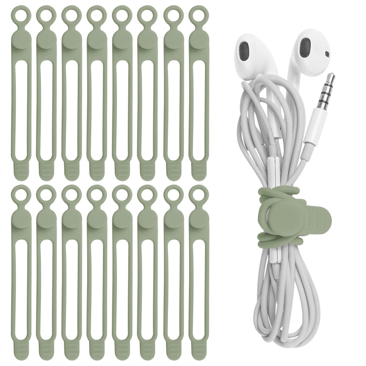 24Pcs Silicone Cable Ties, Cord Organizer Cable Management-Multi
