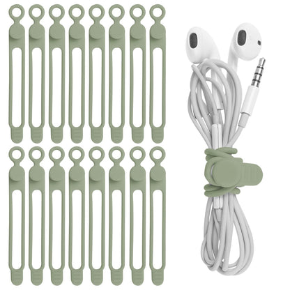 24Pcs Silicone Cable Ties, Cord Organizer Cable Management-Multi