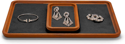 Oirlv Solid Wood Jewelry Display Tray Small Jewelry Tray Rings Earrings