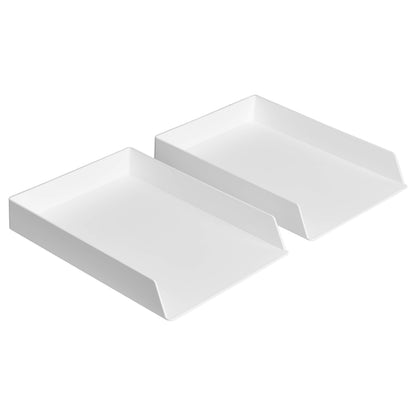 Amazon Basics Rectangular Plastic Desk Organizer, letter size Tray, 2-Pack, 9.7 x 2.2 x 13 inches, Black