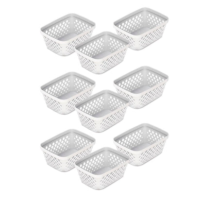 Glad Plastic Storage Basket Set - Multipurpose Drawer Trays, Kitchen Pantry Containers, and Bathroom Bins - 3 Pack Large Organizers, Grey